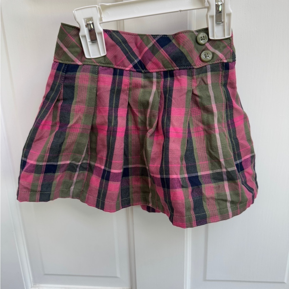 Garanimals 3T Girls Pink and Green Plaid School Uniform Skirt Skort